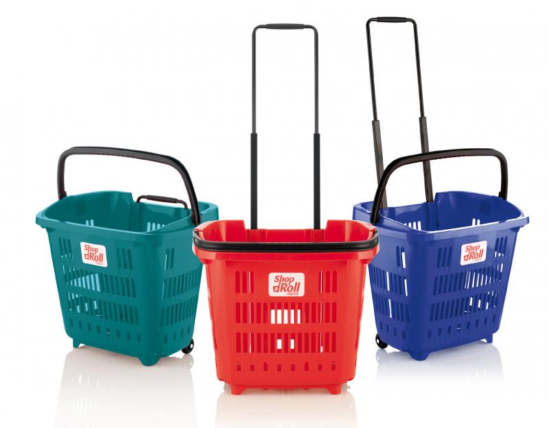 34 Litre Rolling Shopping Basket