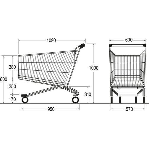Standard Shopping Trolley - 210 L with Lock