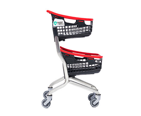 Compact Double Basket Trolley - 70L